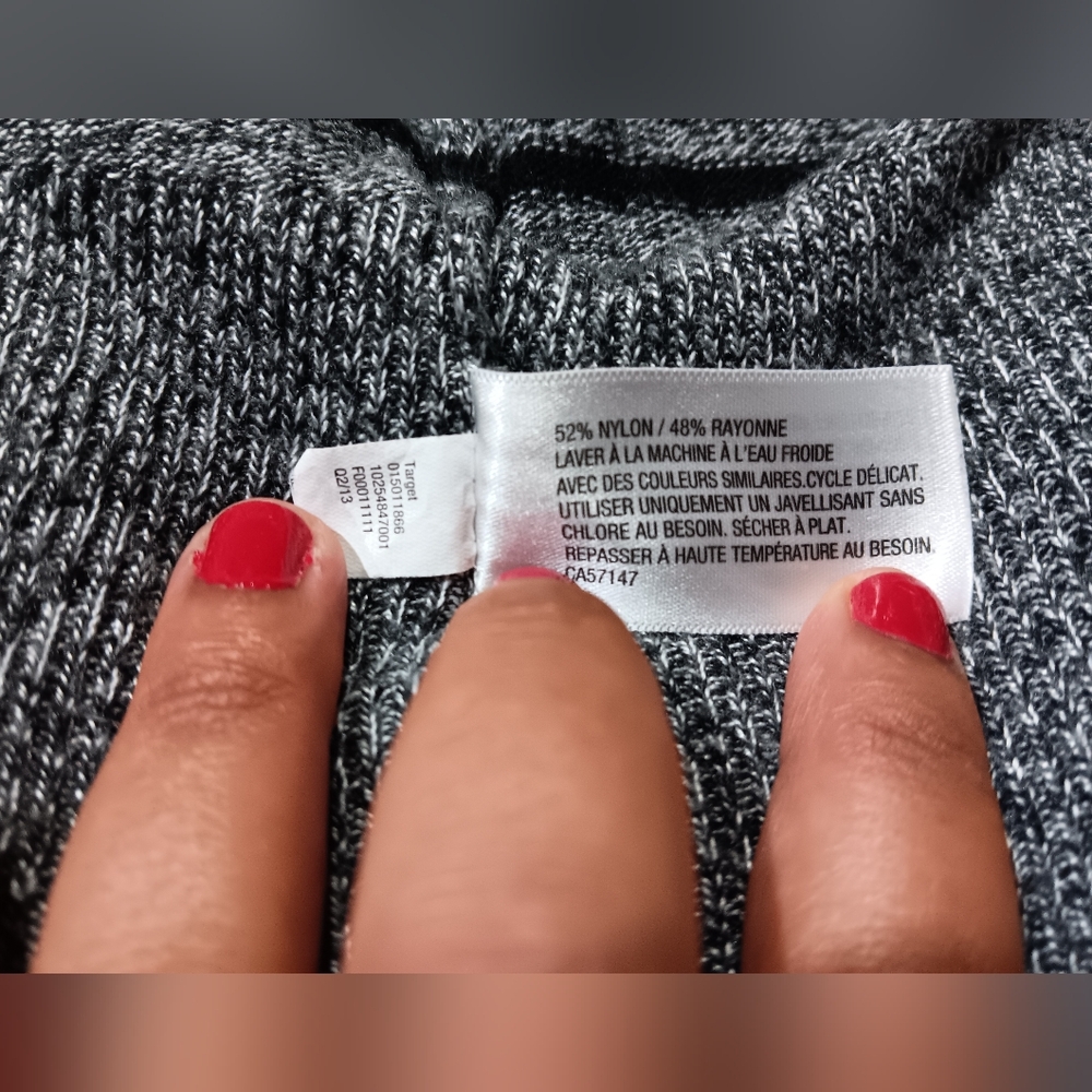 Mossimo - Knitted Long-sleeve Shirt w/ Horizontal Stripes - Gray, Black - L/G - Picture 5 of 8
